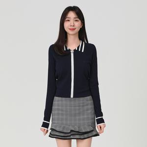 [엘르골프] 여성 폴로형 풀집업 가디건_6I23701