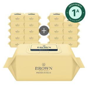 브라운 프리미엄 블루 아기물티슈, 75gsm, 캡형 72매, 20개