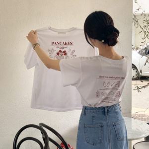 팬케이크 아트웍 레터링 워싱 반팔 티셔츠 여름 티셔츠 ts3681