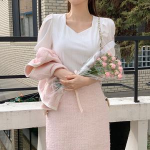 데이린 하트넥 골지 반팔티 ts2011