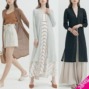[홈쇼핑방송/르오트(LeOT)] 우아한썸머 린넨 블랜디드 로브 가디건 (3종택일)-사이즈
