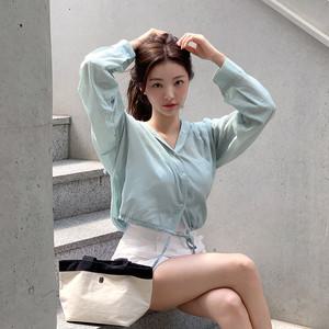 (살안타템/햇빛차단/장마룩) 메이비 긴팔 후드 스트링 블라우스 bs7664