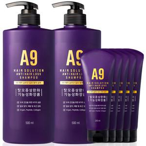 A9 탈모샴푸 500ml 2개+200ml 5개 약산성 대용량 두피 비듬 샴푸