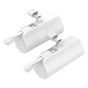 일체형 미니 도킹형 보조배터리 5000mAh C타입 도킹 8핀 케이블