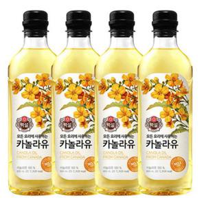 CJ제일제당 백설 카놀라유 900ml 4개