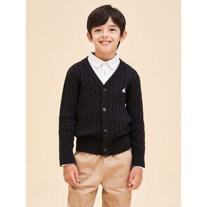 [BEANPOLE KIDS] [Essential] 면 케이블 가디건  블랙 (BI415AUE15)