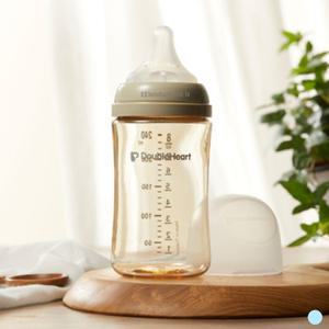 더블하트 모유실감 젖병 오후의베이지 240ml 젖꼭지M