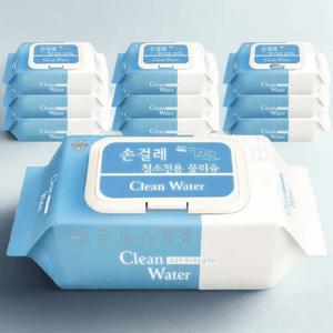 미엘 클린워터 물걸레 청소전용 물티슈 청소용 엠보싱 캡형 80매 x 10개