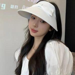 [BZJLMHLK_51IF]썬캡 창 화이트 돌돌이 여름 모던걸 모자