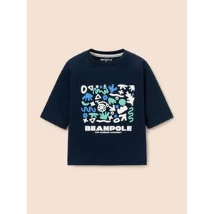 [BEANPOLE KIDS] 그래픽 7부 티셔츠  네이비 (BI5241U11R)