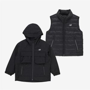 뉴발란스키즈  ESSENTIAL바람막이+신슐베스트 2in1 세트 NK9QF1107UBlack