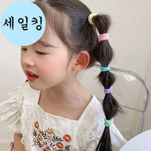 대용량 엉키지 않는 컬러 여자아이 머리끈 50개 여자머리고무줄 여아머리끈안아픈