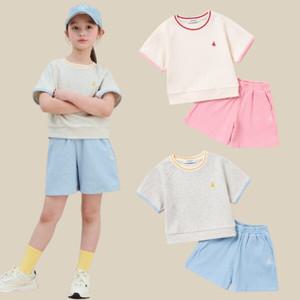 [BEANPOLE KIDS] 25SS 여아 와플 반팔 티셔츠 반바지 상하세트 (2종 택1)
