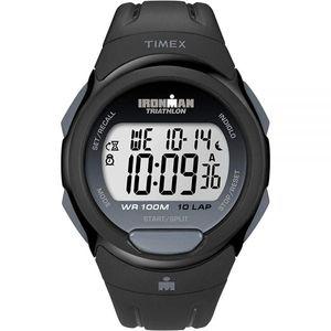 [미국수입정품] 타이맥스 Timex Ironman Core 10 랩 풀 사이즈 - 블랙, 블랙/블랙/디지털/블랙, 크로노그래