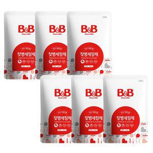 비앤비 젖병세정제 500ml 액상 리필 6팩/젖병 세제 세척제 거품