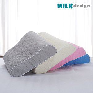 [밀크라텍스][밀크 디자인]순면 누빔 굴곡 대형 베개 커버 / 굴곡 L