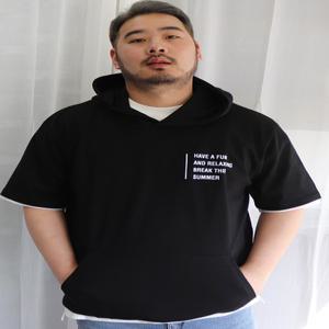 남자 빅사이즈 베어릭EK 오버핏 썸머 반팔 후드 티셔츠(3COLOR) 루즈핏 봄 가을 반팔티