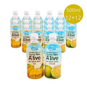 덴마크 테이크얼라이브 500ml 망고12개+스위티자몽12개