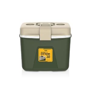 코멕스 아이스탱크 아이스박스 30L 밀리터리 그린 하드 쿨러 야외 휴대 차량용 차박 캠핑 등산 낚시 여행