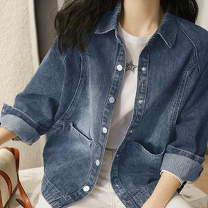 20대여자청자켓 대학생 긴팔데님쟈켓 빅사이즈 오버핏