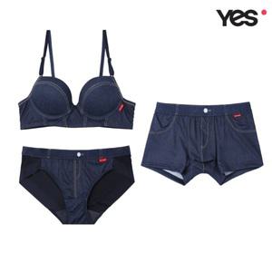 [롯데백화점]예스 유니크 데님 커플속옷SET2 YSWBZ401YSWPZ402YSMDZ401