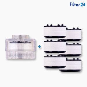 퓨어키트 세면대 정수키트 녹물제거 워터탭 헤드+필터 6개 [KC인증]