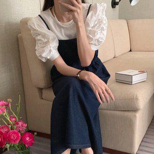 (당일) SALE 여성 데일리 뷔스티에 롱 원피스 set
