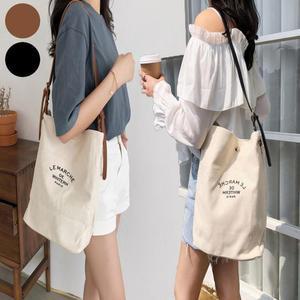 [OFM84N55]깔끔한 캔버스 숄더백 에코백 수납 가죽 스트랩