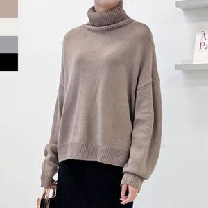 [OFM86MRP]여자 가오리핏 목폴라 니트 긴팔 1P 겨울옷