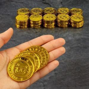 모형 금화 100P 가짜 코인 동전 비트코인 해적 보물 상자 달러 해골 키즈카페 장식