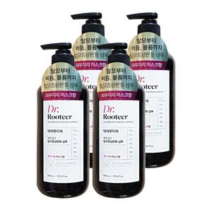 애경 닥터루티어 맥주효모 탈모증상완화 샴푸 파우더리 머스크향 800ml 4개 헤어