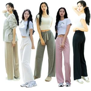 휘뚜루마뚜루 여름 골지 여성 와이드 밴딩 쿨 팬츠