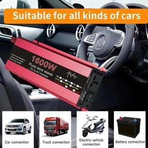 순수 사인파 인버터, DC 12V, 24V-AC 110V, 220V, 1000W, 1600W, 2000W, 2200W, 휴대용 보조배터리 변환기,