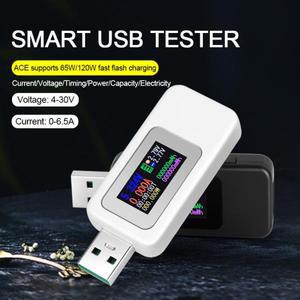 MX18L USB 테스터 충전기 DC 디지털 전압계 전류계, 컬러 스크린 배터리 감지기, 전류 4-30V 0-6.5A KWS, 1