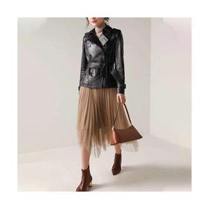 여성코트 트렌치코트 리얼가죽겨울 숏가죽자켓 OOTD4