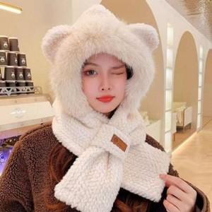[하프클럽/셀러허브_여성트랜드패션]곰돌이 넥워머 스키니쥐 뽀글이모자 목도리