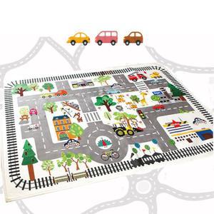 극세사 원단 도로교통 안전수칙 자동차놀이 도로 몰이방 매트 100x150cm SO827