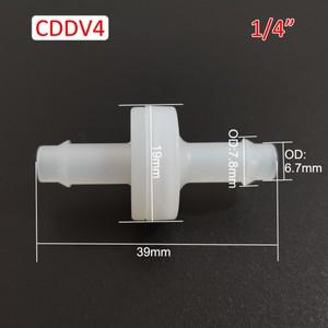 Pvdf 단방향 비복귀 밸브, 산소 오존 발생기 부품, 플라스틱 체크 6mm 바디, fkm 다이어프램, 1/4 인치