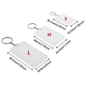 30 개/몫 승화 공백 직사각형 아크릴 키 체인 열 프레스 링 크리스마스/가방 장식/DIY 공예