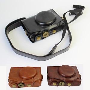 휴대용 PU 가죽 케이스 카메라 커버 캐논 SX740 파우치 어깨 스트랩 포함
