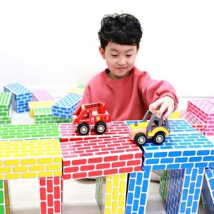 HM 종이벽돌블록(대) 오색 20PCS 대형블럭 종이벽돌블럭 블록퍼즐