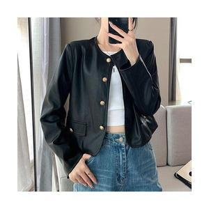 EAMT 여자 가죽 코트 봄가을 빈티지 라이더 스몰 PU숏슬림 EUNG3