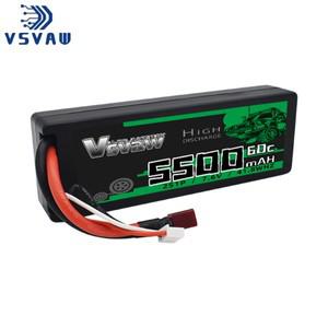 VSVAW 7.6V 60C 5500mAh 2S Lipo 배터리 Deans 플러그 하드 케이스 RC 자동차 보트 트럭 헬리콥터 비행기
