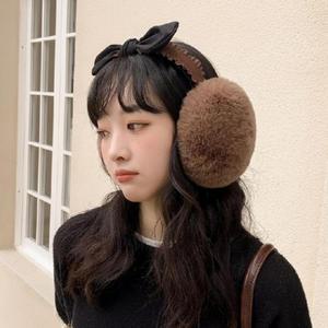 접이식 리본 머리띠 귀마개 헤어밴드 겸용 털귀마개 접이보관