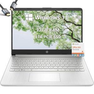HP -14인치 노트북-마이크로소프트 오피스 365 - 학교 학생 노트북 윈도우 11 쿼드 코어 인텔 프로세서 USB