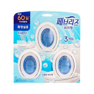 (말랑)페브리즈 비치형 화장실용 상쾌한비누향 3입 탈취제방탈취제 실내 욕실 공기 형탈취제 공간 가정용