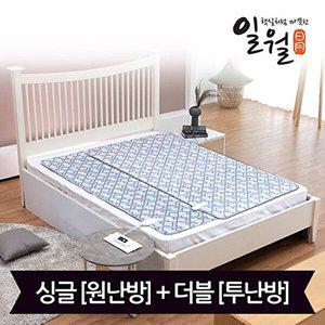[일월]일월 워셔블 체크그레이 전기매트 세트(싱글+더블)
