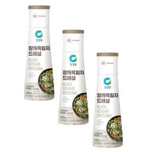 청정원 참깨흑임자 드레싱 300g x3개 홈파티 자취 캠핑 샐러드 맛도리 튀김