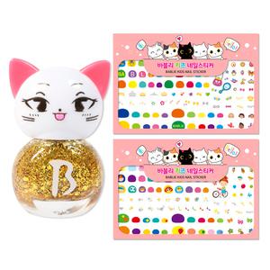 바블리 키즈네일 냥이 골드블링핑 + 어린이네일스티커 세트 랜덤 발송
