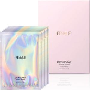 FEMMUE 파뮤 드림 글로우 마스크 RR 리뉴얼 키메 네로리 페이스 팩 개인 포장 보습 일본 품 32mL 6 매입
